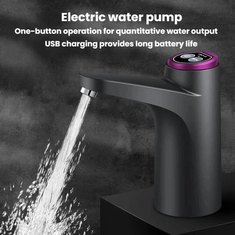 Pompa dell'acqua elettrica domestica per barili con ricarica wireless e rubinetto per riempire l'acqua.