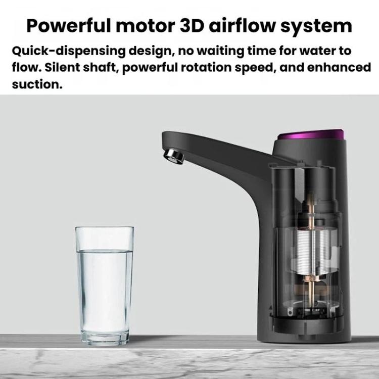 Pompa dell'acqua elettrica domestica per barili con ricarica wireless e rubinetto per riempire l'acqua.