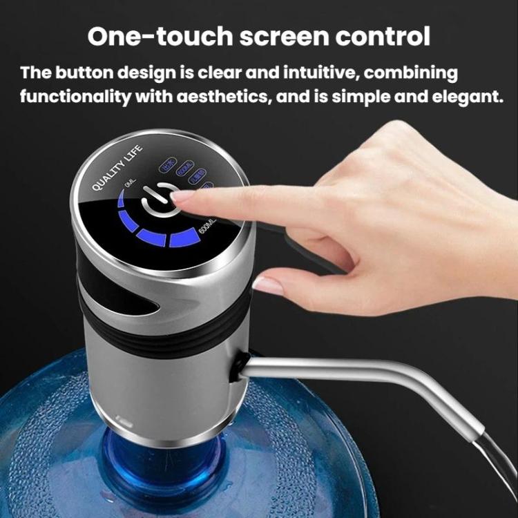 Distributore d'acqua elettrico con comandi touch e blocco di sicurezza per bambini, portatile, ricaricabile, con pompa per bottiglie d'acqua.