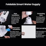Pompa dell'acqua elettrica pieghevole per acqua in bottiglia, dispenser d'acqua intelligente per uso domestico, No Base, With Base