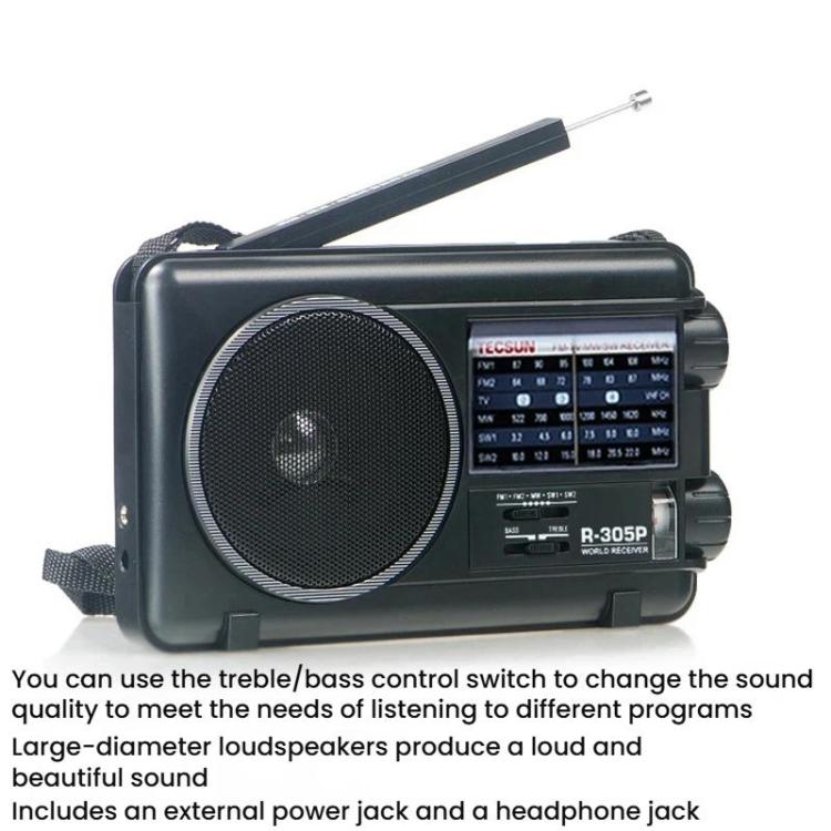 TECSUN R-305P Full-Band Radio Portable Retro Analog Dial DSP Radio, R-305P