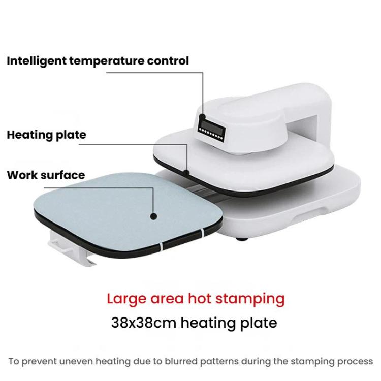 FCOLOR HTP-E38 Macchina da stampa a caldo elettrica completamente automatica per magliette 38x38 cm con pressa a caldo retrattile, EU Plug, US Plug, UK Plug
