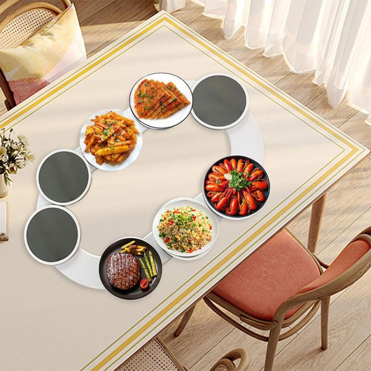 Tavolo da pranzo con vassoio girevole, piatto da portata portatile girevole per riunioni, 8 Plates, 6 Plates, 4 Plates, 2 Plates + 2 Boards