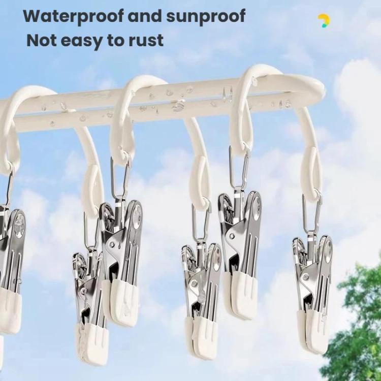 Appendiabiti antivento in acciaio inox con 20 clip per calzini e biancheria intima.