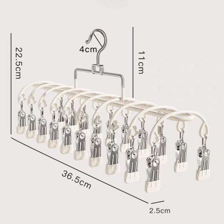 Appendiabiti antivento in acciaio inox con 20 clip per calzini e biancheria intima.