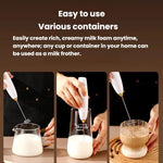 Montalatte elettrico e frullatore per caffè, mini frusta per uova portatile senza fili per uso domestico
