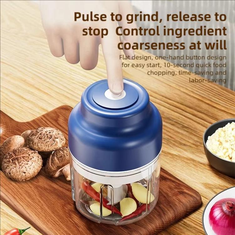 Tritatutto elettrico senza fili da 320 ml con 6 lame in acciaio inossidabile, mini robot da cucina ricaricabile