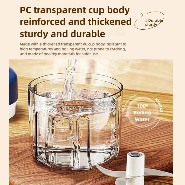 Tritatutto elettrico senza fili da 320 ml con 6 lame in acciaio inossidabile, mini robot da cucina ricaricabile