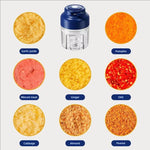 Tritatutto elettrico senza fili da 320 ml con 6 lame in acciaio inossidabile, mini robot da cucina ricaricabile