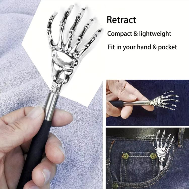 Grattaschiena portatile estensibile in acciaio inossidabile con manico lungo, 4pcs /Set