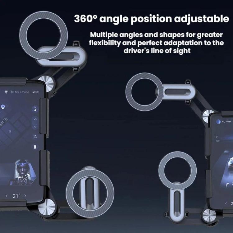 Supporto magnetico pieghevole per telefono da cruscotto auto
