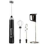 Montalatte elettrico e schiumatore per caffè per uso domestico, mini frusta per uova senza fili, Dual-Head White, Dual-Head Black, Dual-Head With Box White, Dual-Head With Box Black, Three-Head With Ear Hook Bracket White                               ...