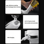 Flacone nebulizzatore elettrico da 350 ml per olio, ricaricabile tramite USB, con tecnologia di atomizzazione per cucinare in modo sano, per barbecue e insalate.