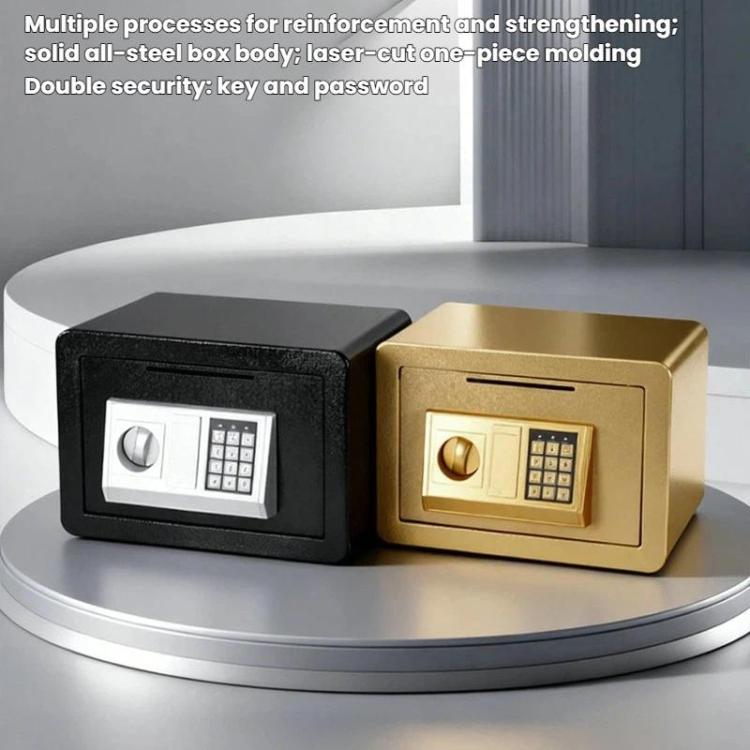 Cassaforte in acciaio di piccole dimensioni da parete con piastra antifurto e password., Black With Money Drop Slot, Gold With Money Drop Slot, Black No Money Drop Slot, Gold No Money Drop Slot