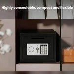 Cassaforte in acciaio di piccole dimensioni da parete con piastra antifurto e password., Black With Money Drop Slot, Gold With Money Drop Slot, Black No Money Drop Slot, Gold No Money Drop Slot