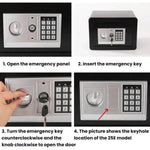 Cassaforte in acciaio di piccole dimensioni da parete con piastra antifurto e password., Black With Money Drop Slot, Gold With Money Drop Slot, Black No Money Drop Slot, Gold No Money Drop Slot