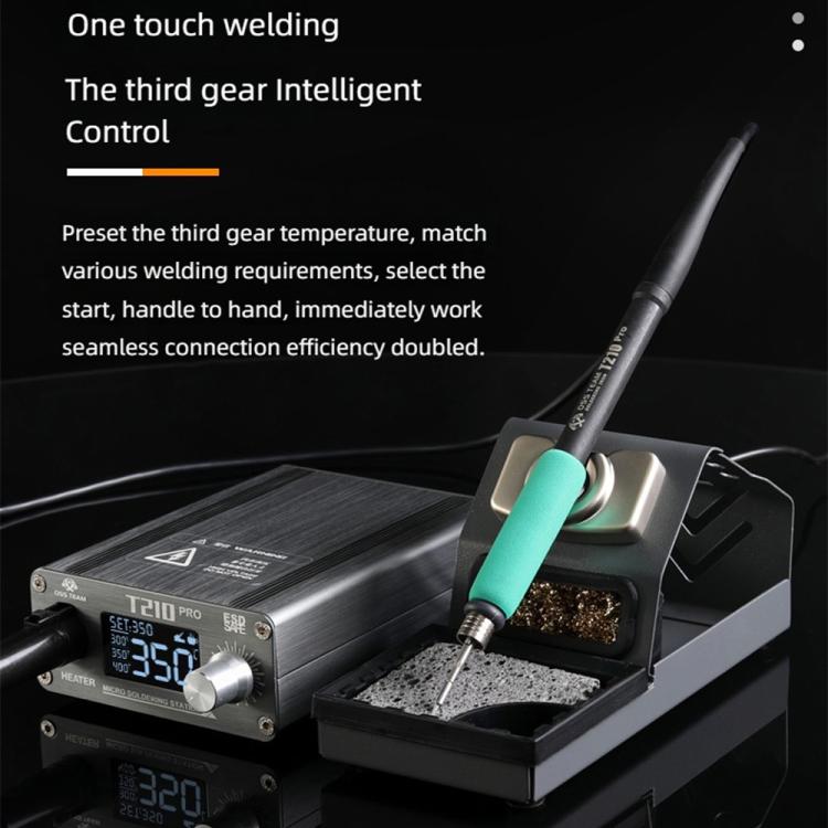 Stazione saldante digitale OSS TEAM T210 Pro da 75 W con preset intelligenti e display a LED per la riparazione di telefoni e PCB.