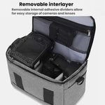 Borsa a tracolla per fotocamera DSLR, borsa per fotocamera mirrorless, Small Gray, Small Black, Large Gray, Large Black