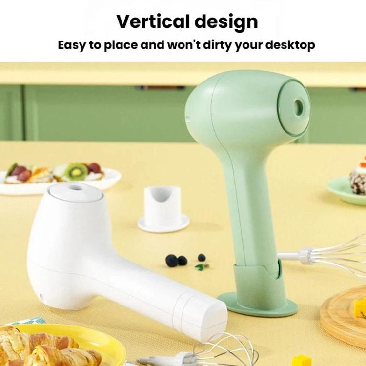 Frusta elettrica senza fili per uova con base, mini montalatte multifunzione portatile, Single White, Single Green, Dual-Head Green, Dual-Head White