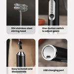 Frusta elettrica portatile senza fili per uova, latte e caffè., Dual-Head White, Dual-Head Black, Dual-Head With Bracket White, Dual-Head With Bracket Black