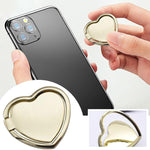 Supporto per telefono in metallo a forma di cuore girevole a 360 gradi con fibbia ad anello.