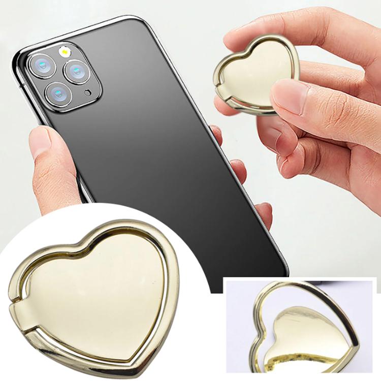 Supporto per telefono in metallo a forma di cuore girevole a 360 gradi con fibbia ad anello.