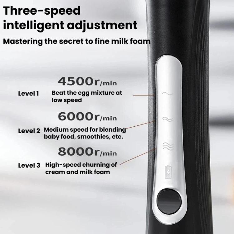 Mini montalatte elettrico portatile a 3 velocità, ricaricabile, frusta per uova, Dual-Head Black, Dual-Head White, Dual-Head With Bracket White, Dual-Head With Bracket Black