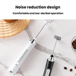 Mini montalatte elettrico portatile a 3 velocità, ricaricabile, frusta per uova, Dual-Head Black, Dual-Head White, Dual-Head With Bracket White, Dual-Head With Bracket Black
