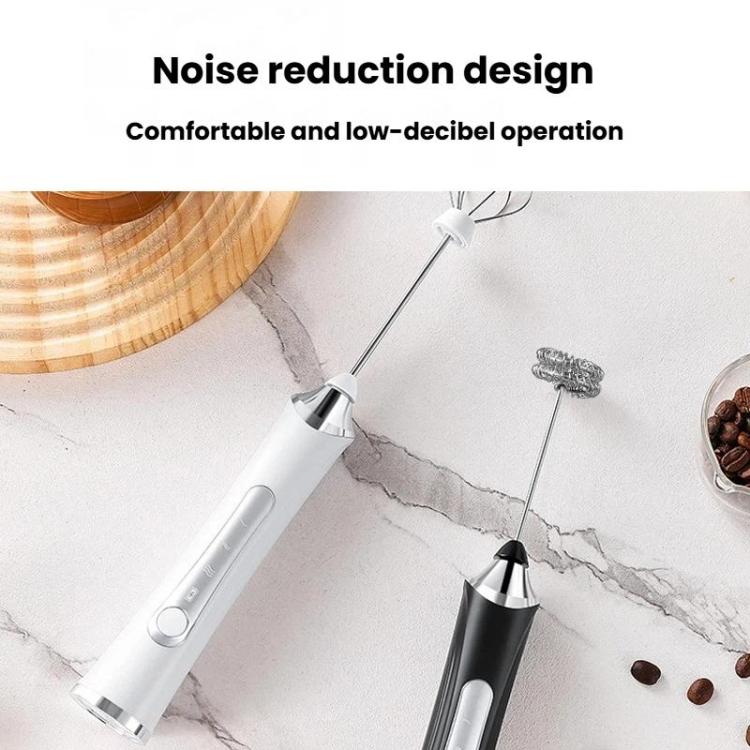 Mini montalatte elettrico portatile a 3 velocità, ricaricabile, frusta per uova, Dual-Head Black, Dual-Head White, Dual-Head With Bracket White, Dual-Head With Bracket Black
