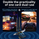 Adattatore di rete wireless Gigabit PCIe 2 in 1 VegGieg per desktop., AX1800 PCI-E to WIFI 6 + Bluetooth 5.2/5dB