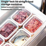 2 contenitori ermetici per alimenti con chiusura singola e coperchio, organizer per frigorifero e cucina., Small, Large