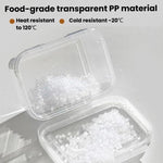 2 contenitori ermetici per alimenti con chiusura singola e coperchio, organizer per frigorifero e cucina., Small, Large