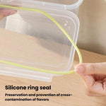 2 contenitori ermetici per alimenti con chiusura singola e coperchio, organizer per frigorifero e cucina., Small, Large