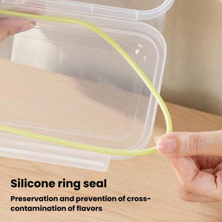 2 contenitori ermetici per alimenti con chiusura singola e coperchio, organizer per frigorifero e cucina., Small, Large