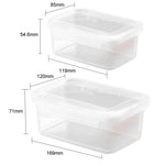 2 contenitori ermetici per alimenti con chiusura singola e coperchio, organizer per frigorifero e cucina., Small, Large
