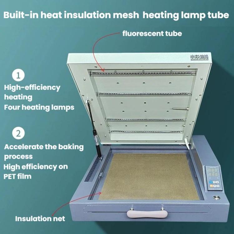 ZHONGYINJIAJIE A3+ DTF Inchiostro bianco a fusione rapida in polvere per pellicole di trasferimento PET, forno ad asciugatura rapida., EU Plug, US Plug, UK Plug