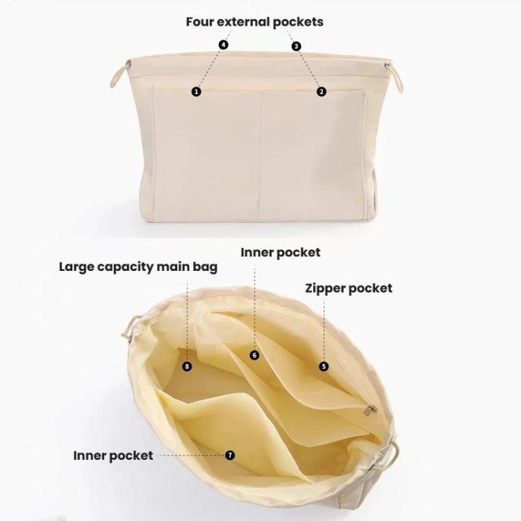 Mini organizer interno per borse, pochette per trucchi, piccolo divisorio per borse a mano e tote bag., S Apricot, S Dark Blue, S Black, M Apricot, M Dark Blue, M Black, L Apricot, L Dark Blue, L Black, XL Apricot, XL Dark Blue, XL Black