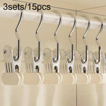 3 set/15 pezzi Clip antiscivolo multifunzionali portatili con gancio per cappelli, calze e gonne, senza lasciare segni