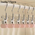 3 set/15 pezzi Clip antiscivolo multifunzionali portatili con gancio per cappelli, calze e gonne, senza lasciare segni