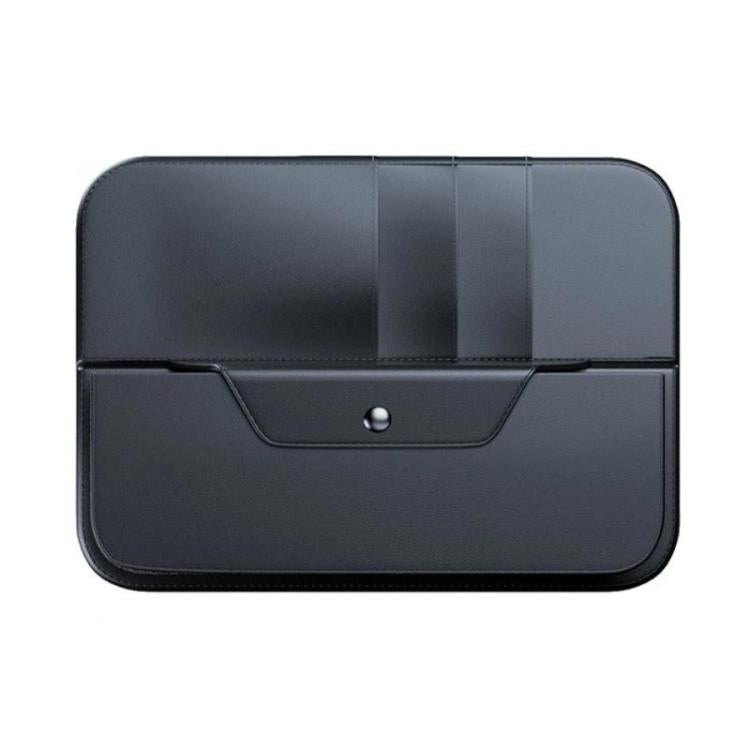Clip porta occhiali da sole per auto in pelle con organizer