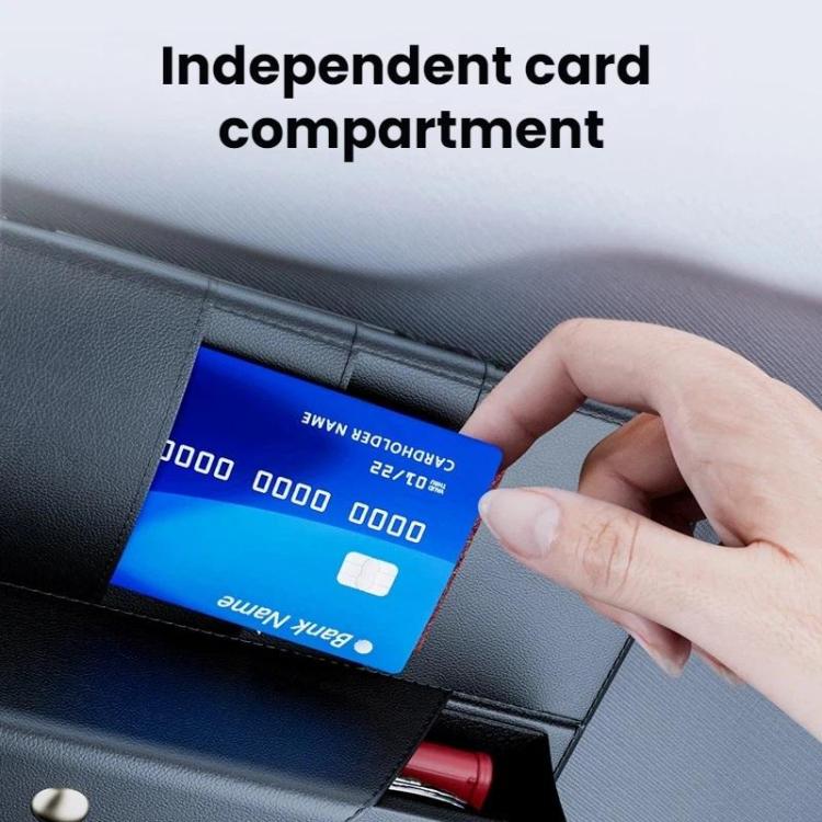 Clip porta occhiali da sole per auto in pelle con organizer