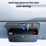Clip porta occhiali da sole per auto in pelle con organizer