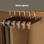 Set di 3 grucce in legno antiscivolo e regolabili per gonne, pantaloni e sciarpe, ideali per la casa, senza lasciare segni.