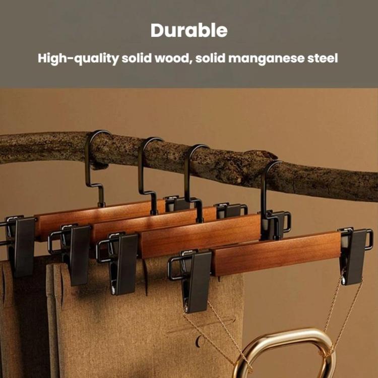 Set di 3 grucce in legno antiscivolo e regolabili per gonne, pantaloni e sciarpe, ideali per la casa, senza lasciare segni.