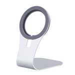 Supporto da tavolo in lega di alluminio per telefono, compatibile con caricabatterie wireless magnetico.