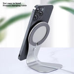 Supporto da tavolo in lega di alluminio per telefono, compatibile con caricabatterie wireless magnetico.