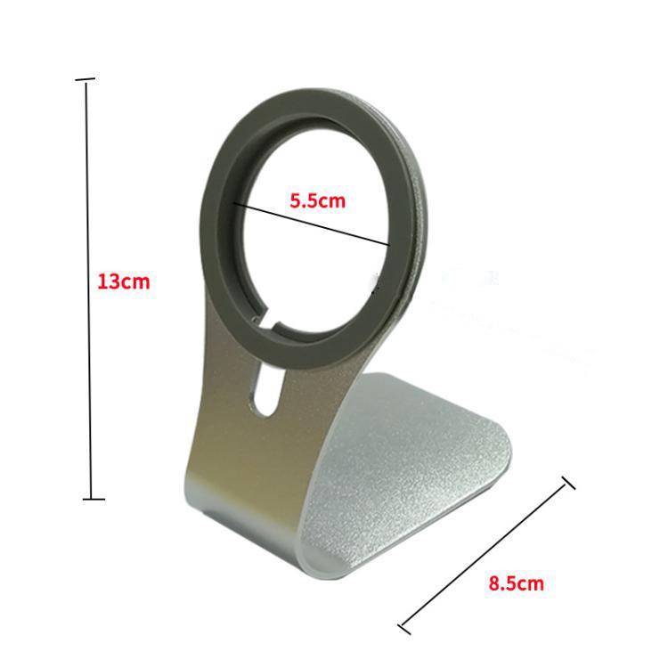 Supporto da tavolo in lega di alluminio per telefono, compatibile con caricabatterie wireless magnetico.