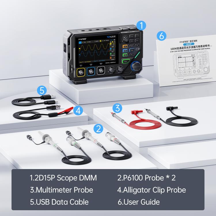 Oscilloscopio digitale 3 in 1 FNIRSI con multimetro e generatore