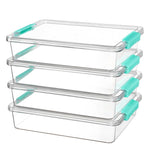 Scatole portaoggetti trasparenti impilabili con coperchio, in plastica antipolvere, per organizzare i giocattoli., Single, 4pcs