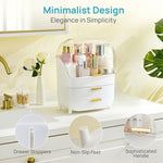 Scatola porta cosmetici a tre livelli, organizer da scrivania per cassetti., No Lid, With Lid